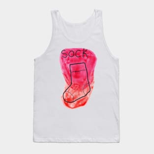 Red Watercolor Sock Tank Top